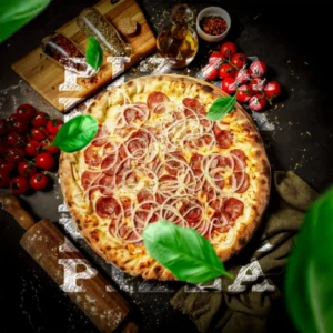 Na compra de 1 pizza Família Sabores Tradicionais ganhe 1 pizza pequena doce (de banana ou Romeu e Julieta)